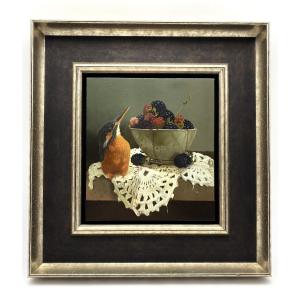 Gabriel Gressie, Modern Art, Oil Painting On Panel, Kingfisher