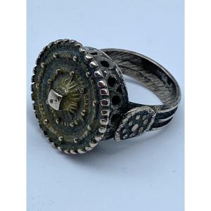 France Late Byzantine Knight's Ring In Gilded Silver From The Haute époque