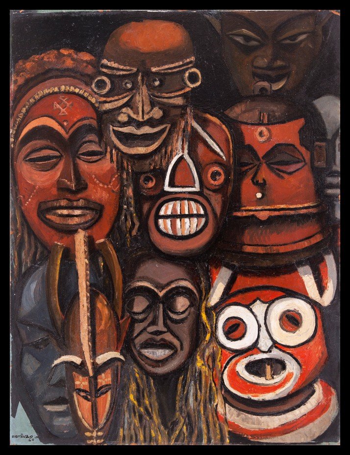 Estevao Soares (1914 - 1992) - African Masks, 1960
