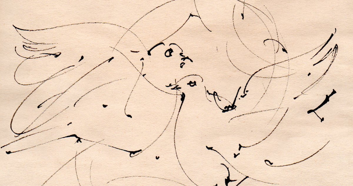 Woman With Two Doves, André Masson, 1969-photo-2