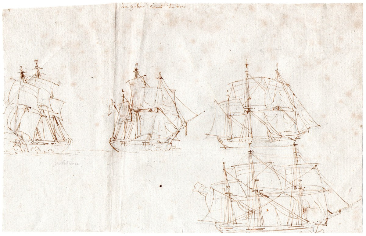 La Zélée virant de bord, vers 1820