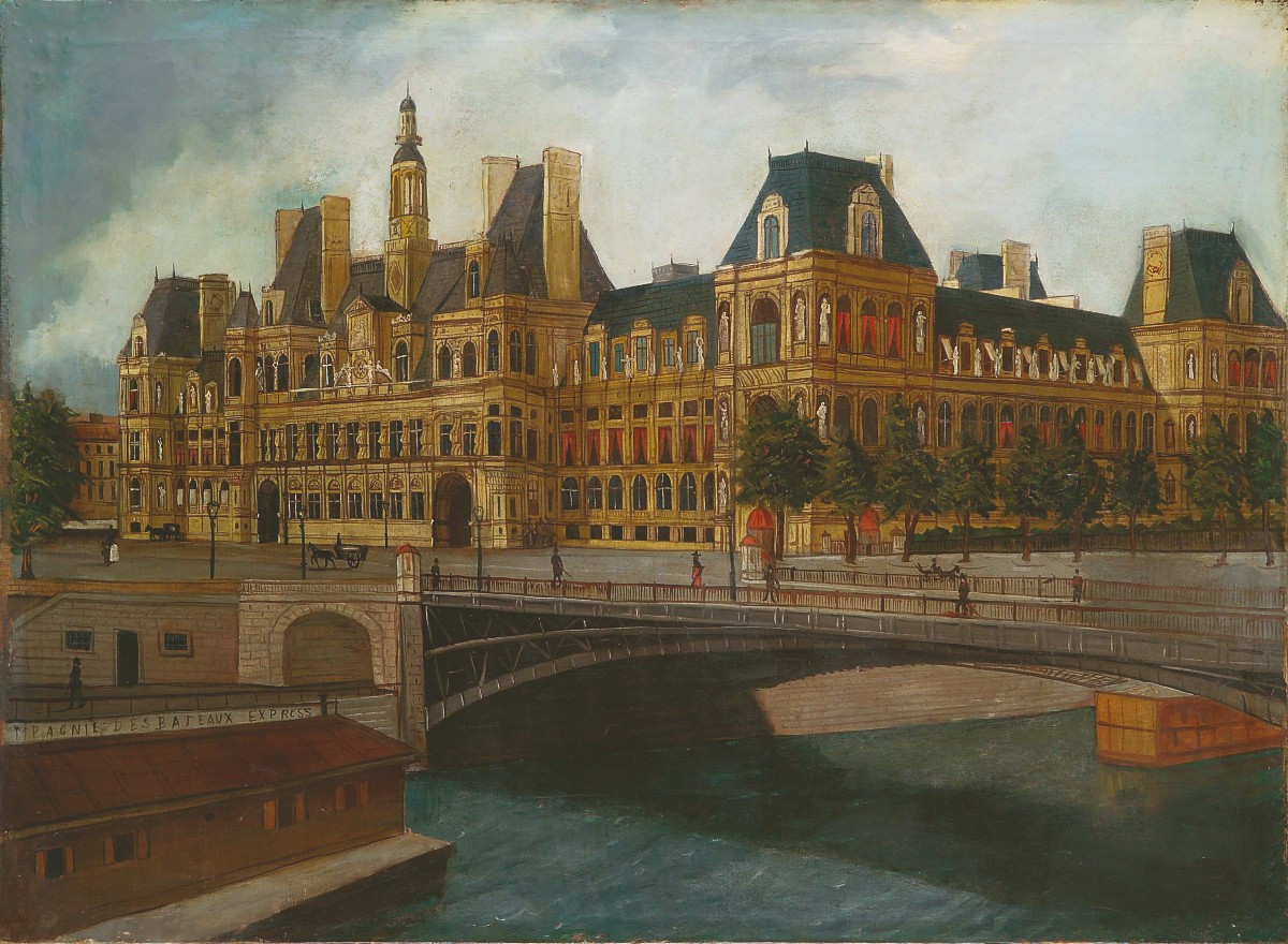 Paris City Hall, Attributed To Louis Vivin 