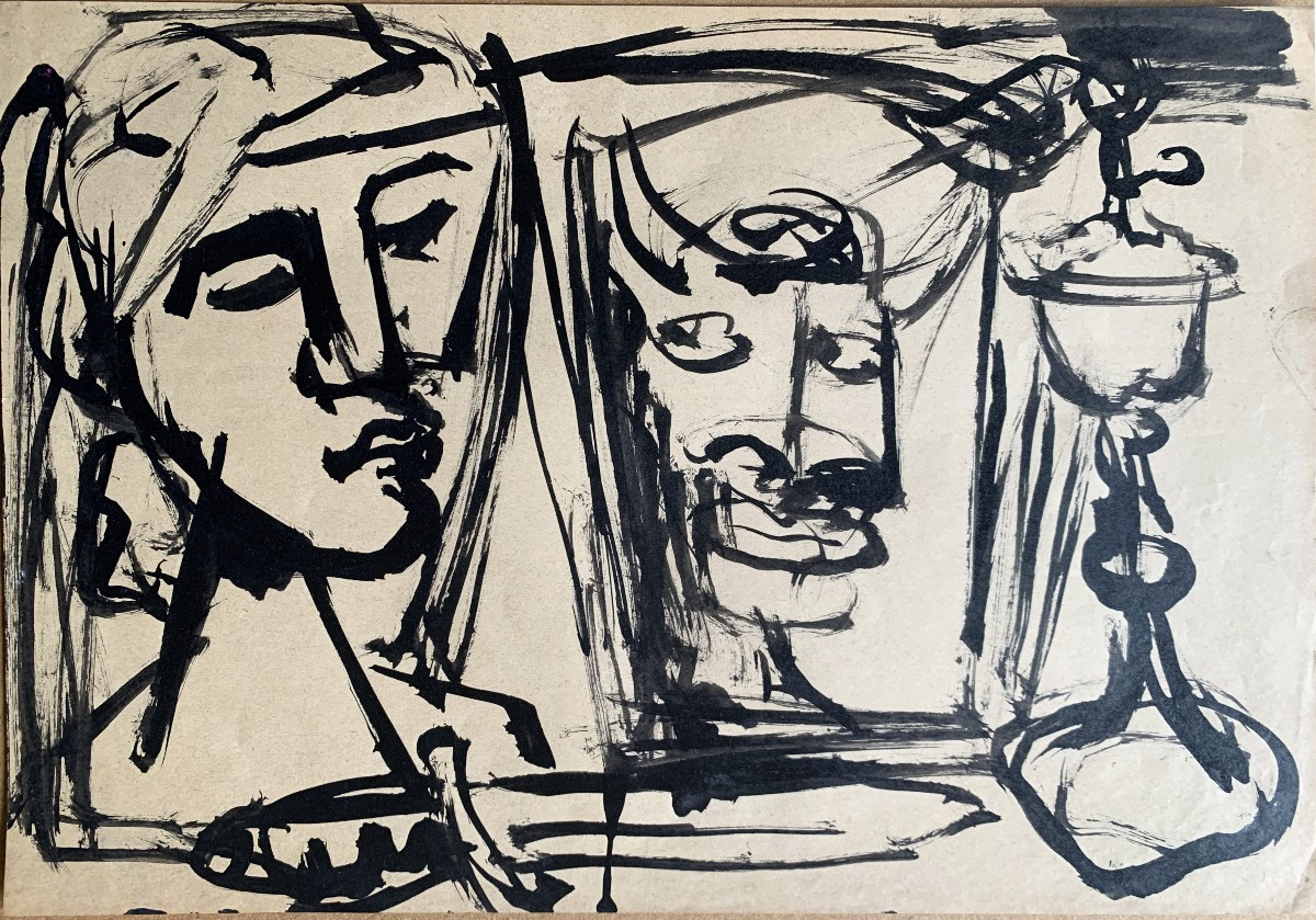 Jacques Démoulin, Homage To Picasso, Indian Ink
