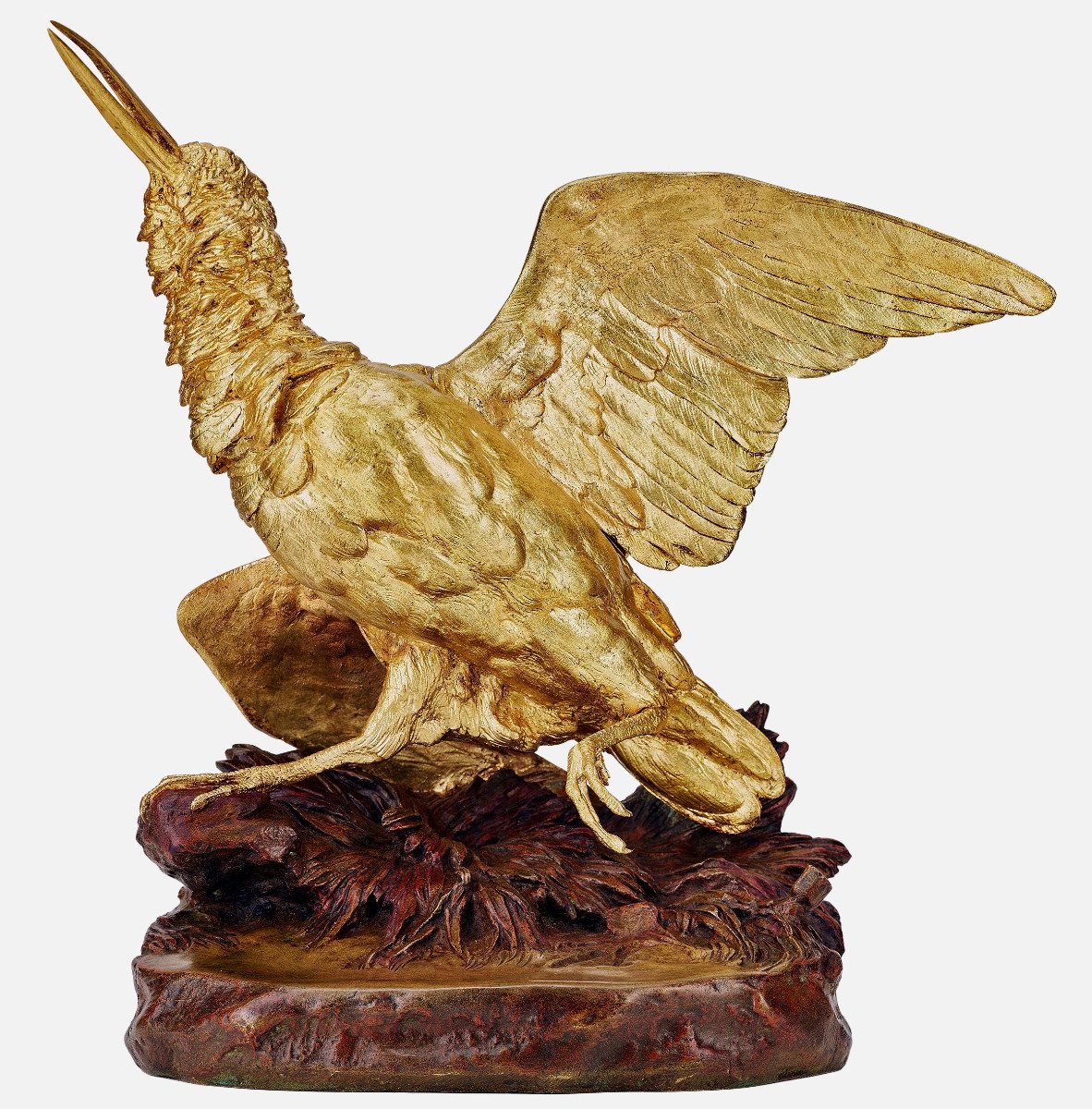 Sculpture Bronze "Bécasse à l'envol"-photo-2