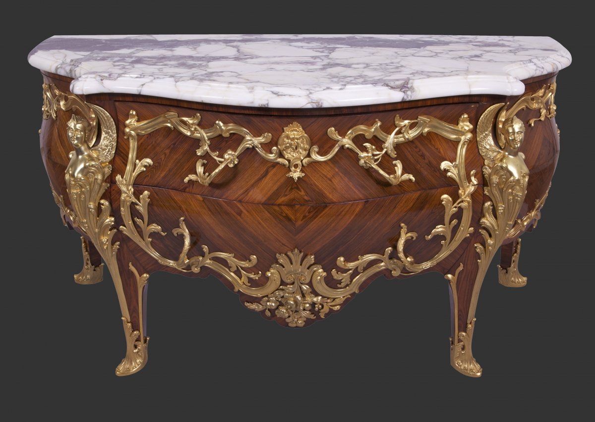 Louis XV Style Commode Attributed To Francois Linke-photo-2