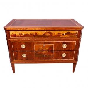 Commode Louis XVI A Decor Champetre