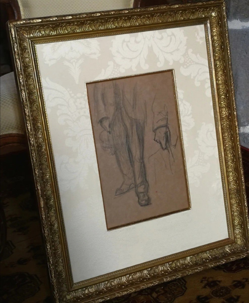 Old Drawing Signed By Jules Adler (1865-1952) / Study Of Hands-photo-2