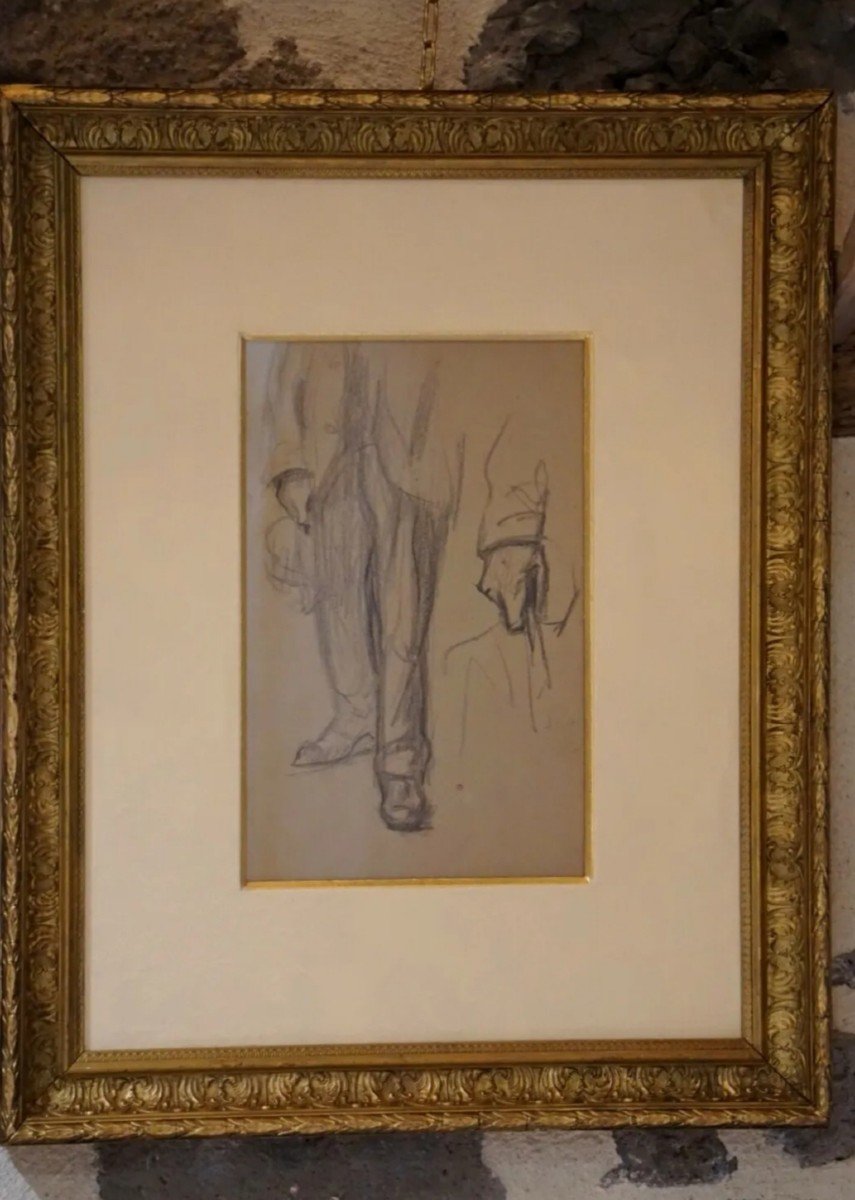 Old Drawing Signed By Jules Adler (1865-1952) / Study Of Hands-photo-3