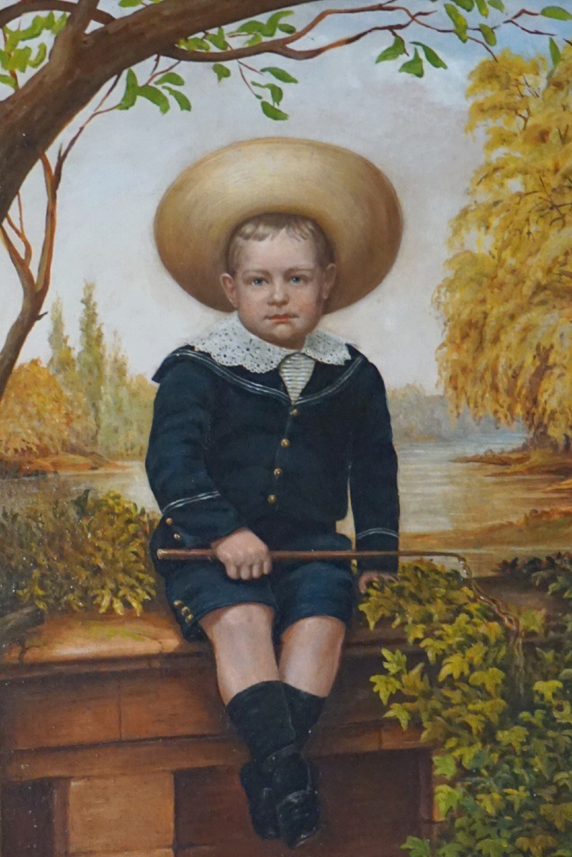 English School Late XIXth Century / Child / Oil On Cardboard-photo-3