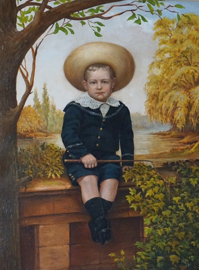 English School Late XIXth Century / Child / Oil On Cardboard