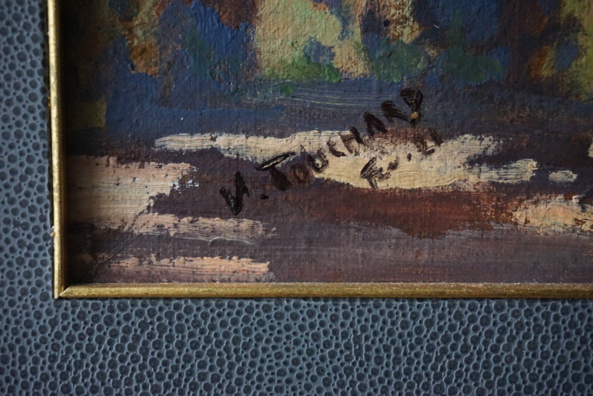 V. TOUCHARD / Paysage De Montagne / Auvergne ? Puy de Sancy ? / Signé et daté 1921 / huile sur toile-photo-3