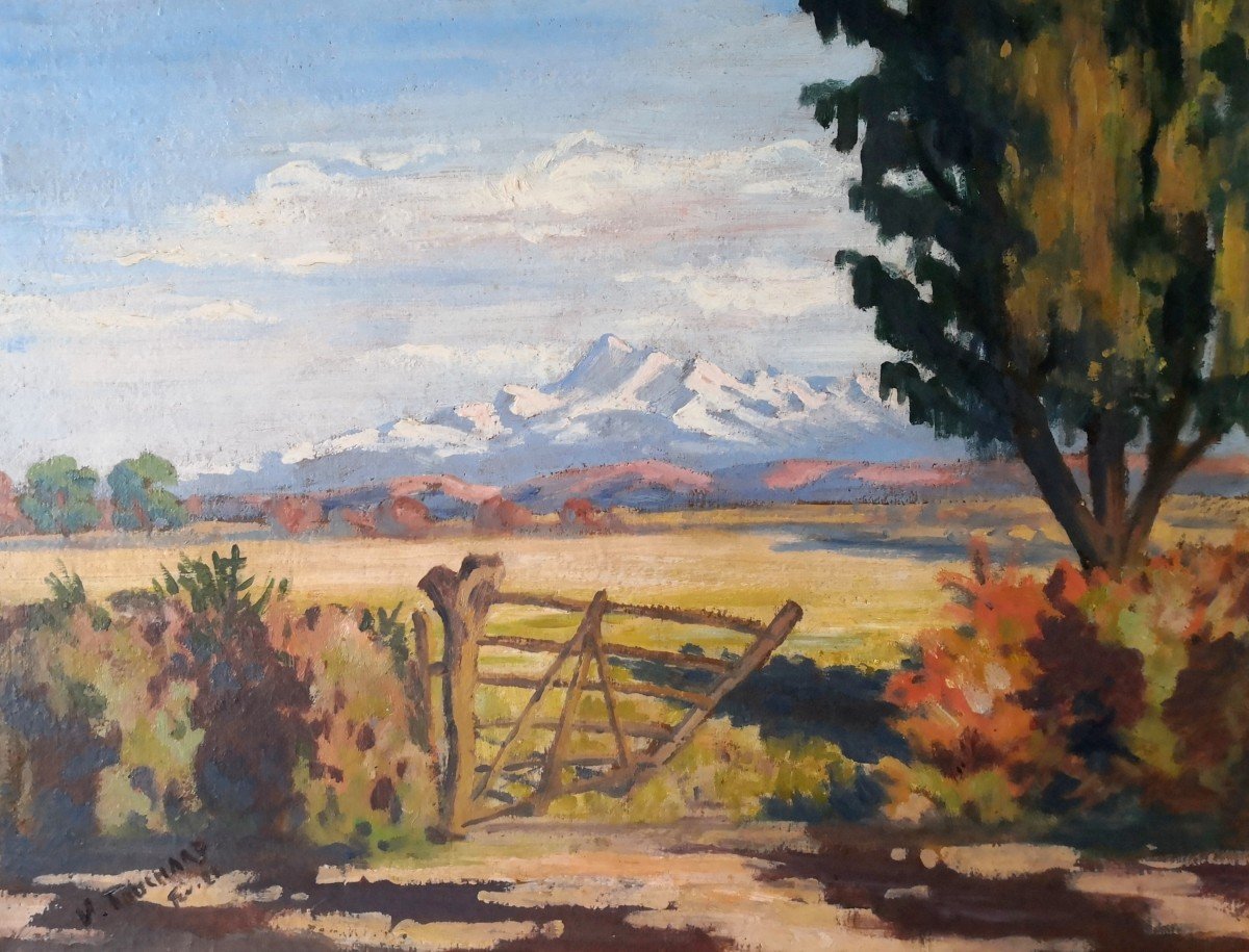 V. TOUCHARD / Paysage De Montagne / Auvergne ? Puy de Sancy ? / Signé et daté 1921 / huile sur toile