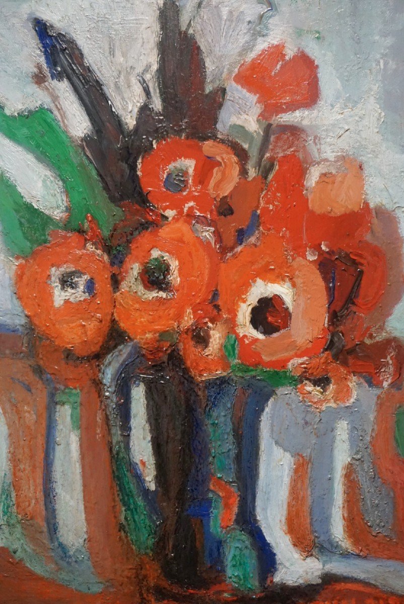 G. BRUN-ALBERSPY / bouquet de Coquelicots / Salon des Indépendants 1967 / Paris-photo-4