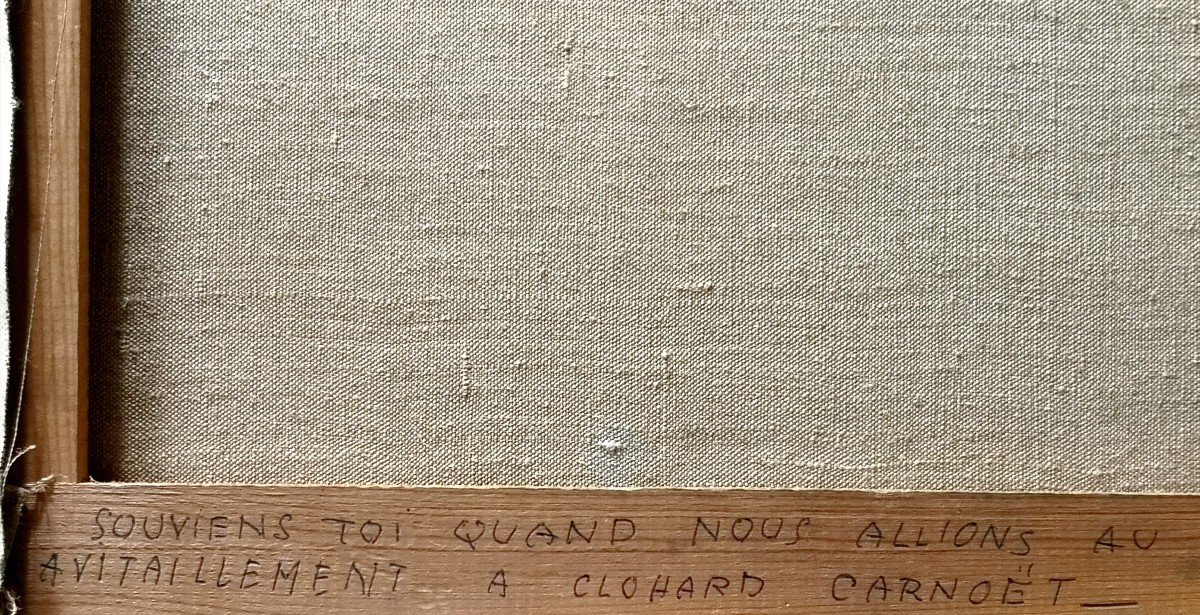 ÉCOLE BRETONNE / Pierre André Bouey / Vue du Port de DOËLAN / datée 1963 / huile sur toile-photo-4