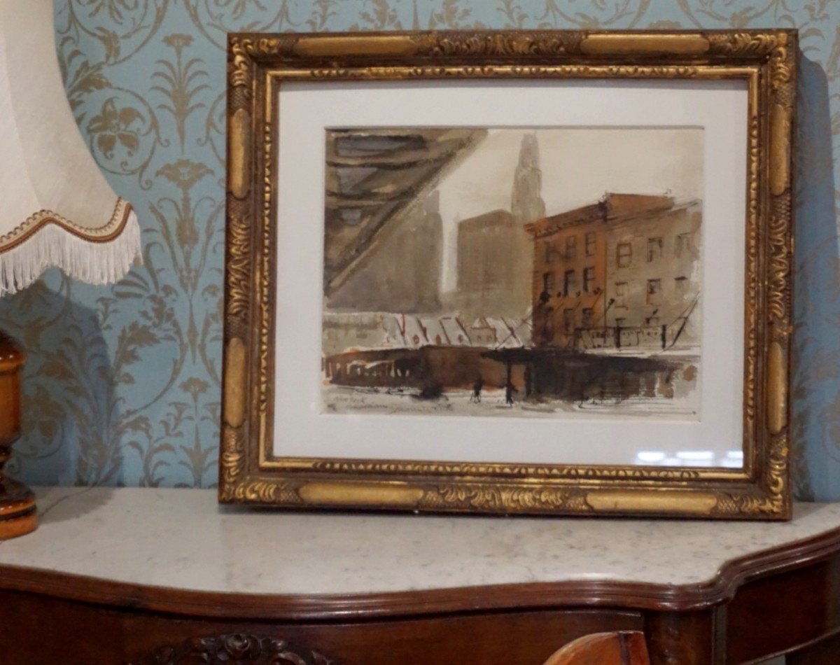 New York City Under The Snow / Luciano Guarnieri (1930-2009) / Watercolor-photo-6