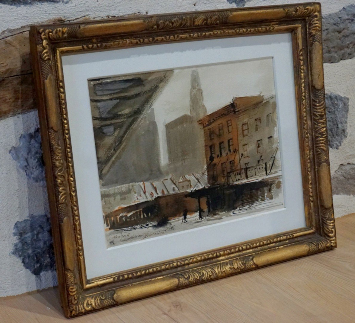 NEW YORK CITY sous la neige / Luciano Guarnieri (1930-2009) / aquarelle -photo-7