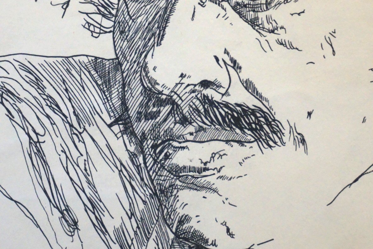 Luis Caballero (1943-1995) / Self-portrait / Dated 1971 / Ink-photo-2