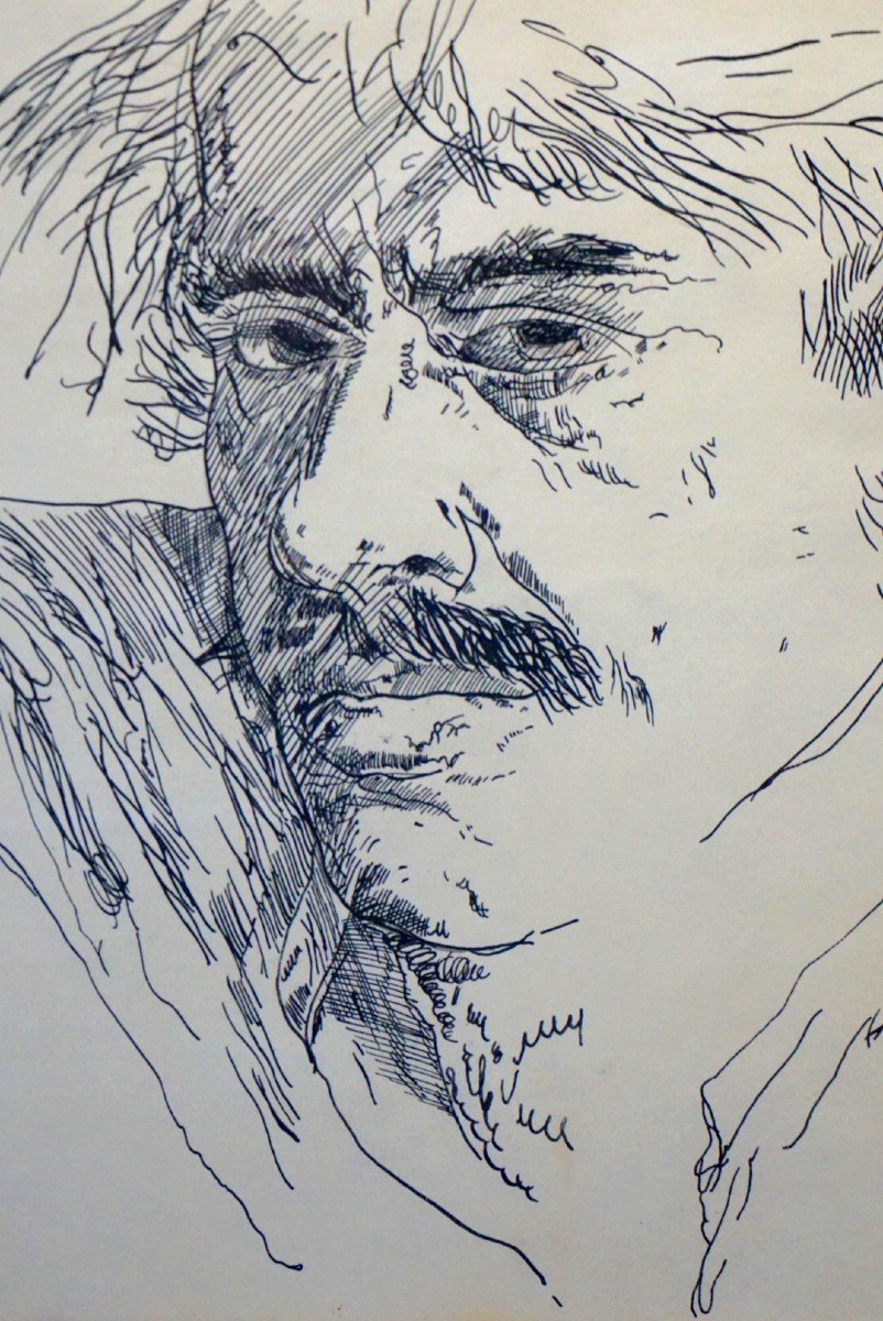 Luis Caballero (1943-1995) / Self-portrait / Dated 1971 / Ink-photo-3