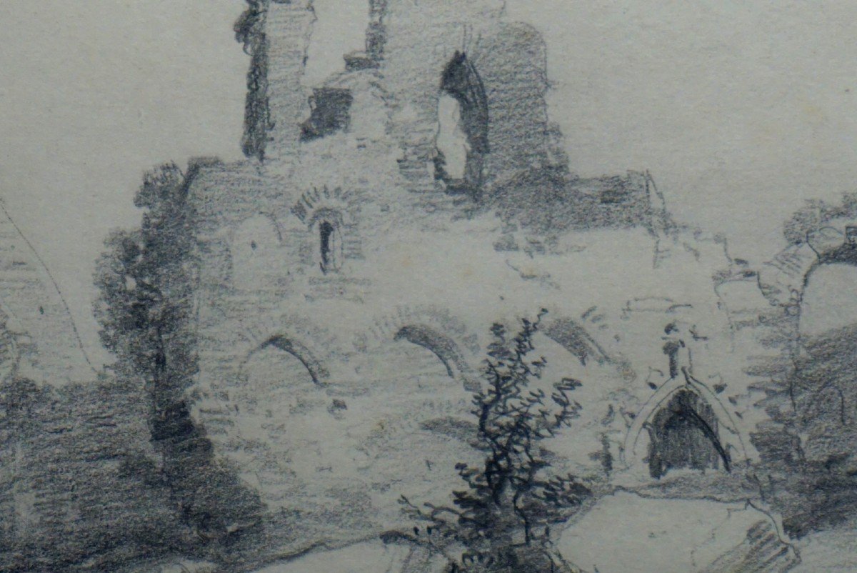 JULES NOËL (1810-1881) / BORD DE MER À LA VIELLE ÉGLISE   / dessin-photo-2