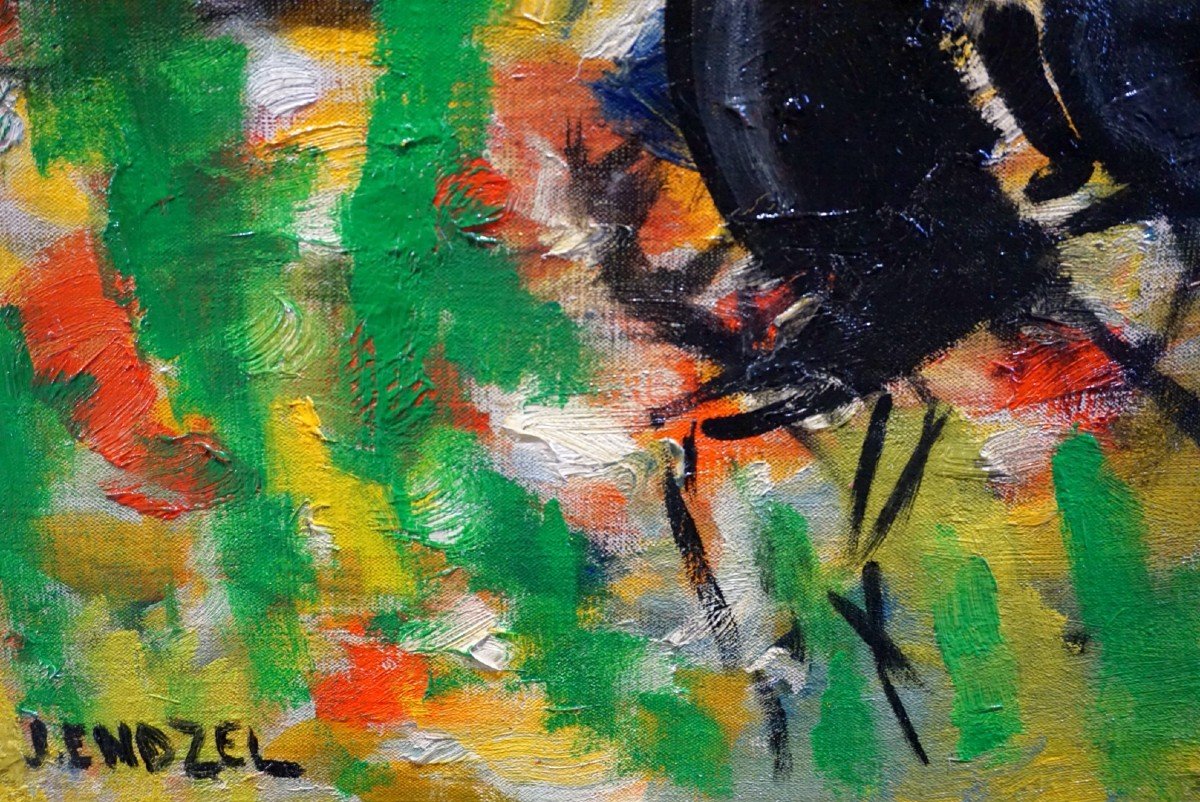 JACQUES ENDZEL (1927-2014) / École de Paris / LES JOCKEYS / huile sur toile -photo-4