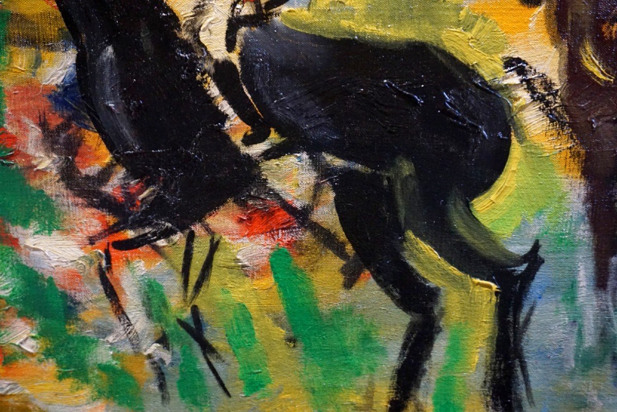 JACQUES ENDZEL (1927-2014) / École de Paris / LES JOCKEYS / huile sur toile -photo-1