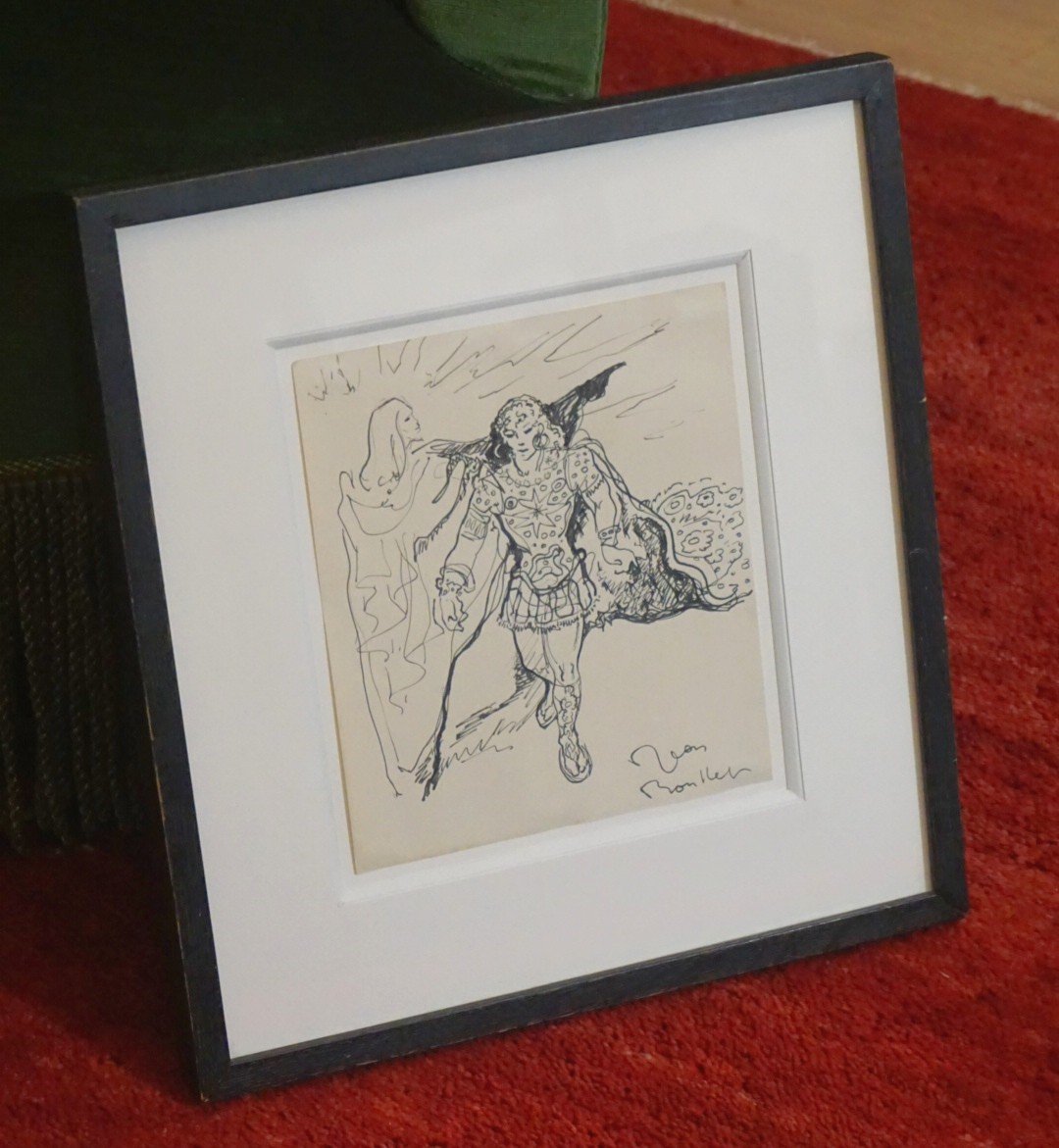 JEAN BOULLET (1921-1970) / FIGURE HÉROÏQUE/ ENCRE & PLUME-photo-2