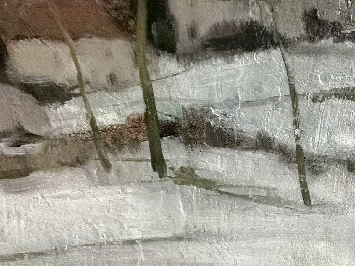 ALBERT MASCAUX (1900-1963) / BELGIQUE / Village minier sous la neige  -photo-4
