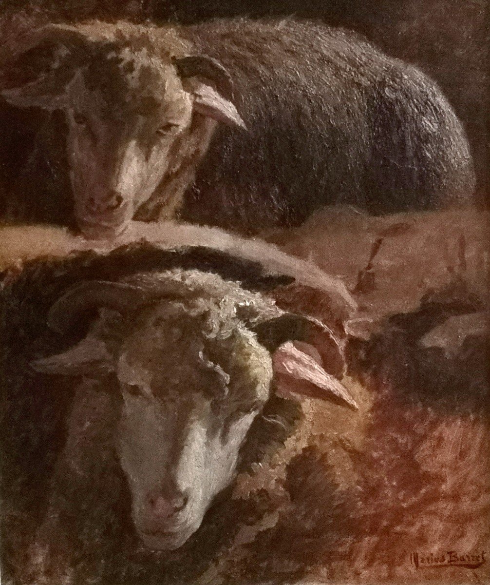 MARIUS A. BARRET (1865-1929) / PORTRAIT DE BÉLIERS/ fin XIX / HUILE SUR TOILE
