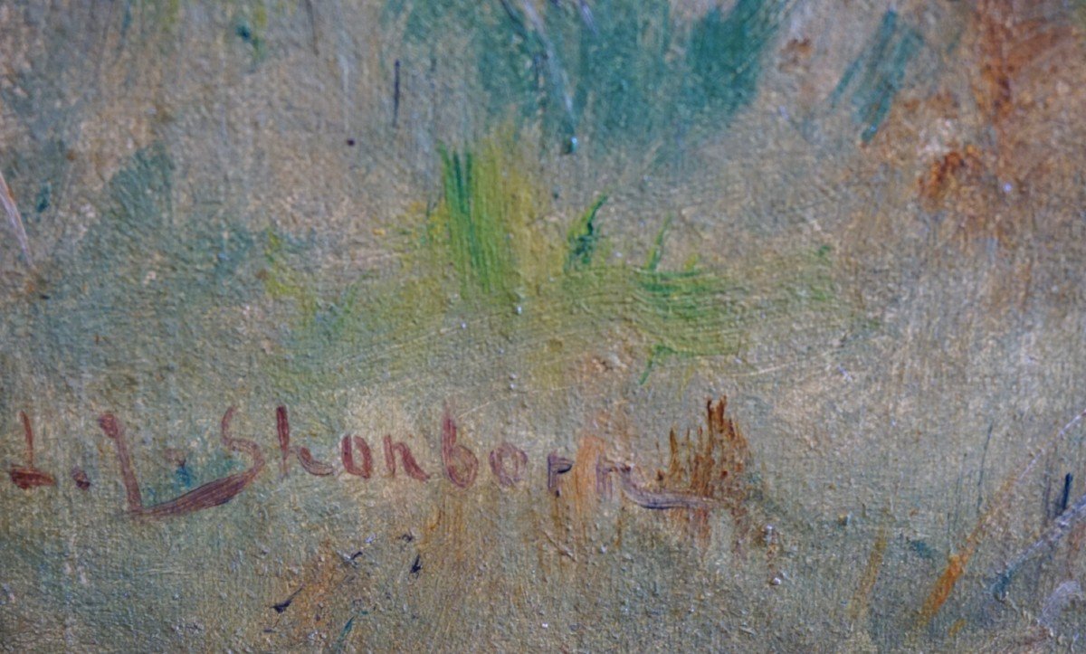 JOHN-LEWIS SCHONBORN (1852-1931) / VACHE AU PRÉ / FIN XIX ème siècle/HUILE SUR TOILE-photo-3