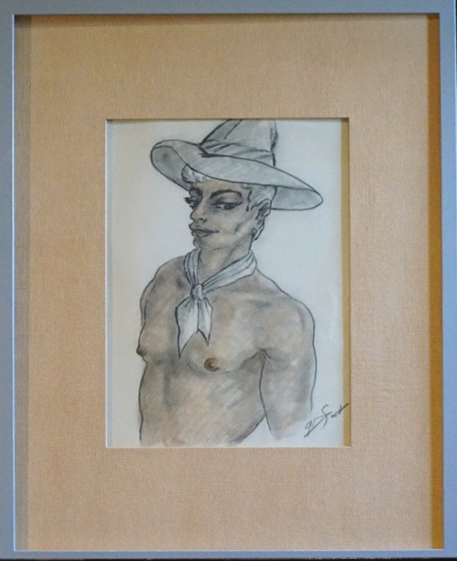 PORTRAIT DE JEUNE HOMME  / ANNÉE 1955 / G. SCOT / DESSIN-photo-3