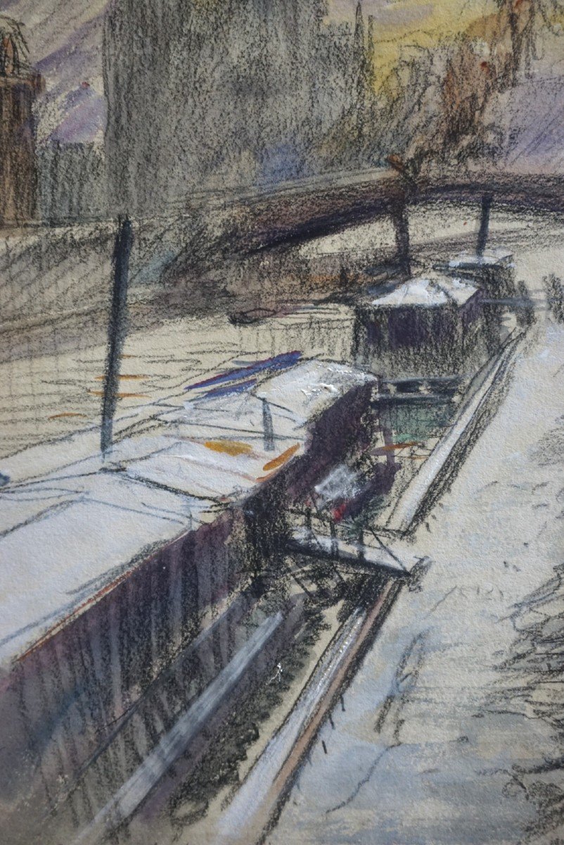 PARIS BORDS DE SEINE / QUAI SAINT MICHEL / CIRCA 1910 / EUGÈNE VÉDER (1876-1936)-photo-1