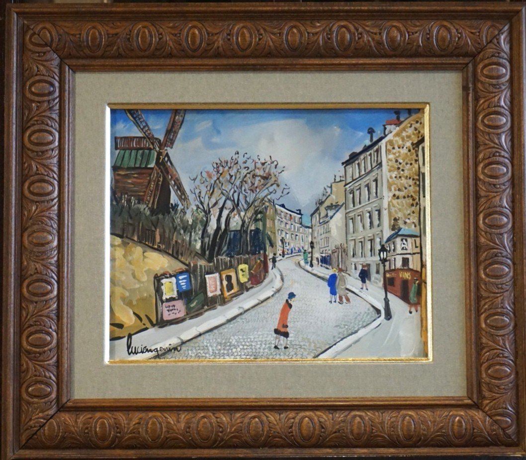 LUCIEN GENIN (1894-1953) / PARIS / MOULIN DE LA GALETTE / ANNÉES 20/ gouache et aquarelle