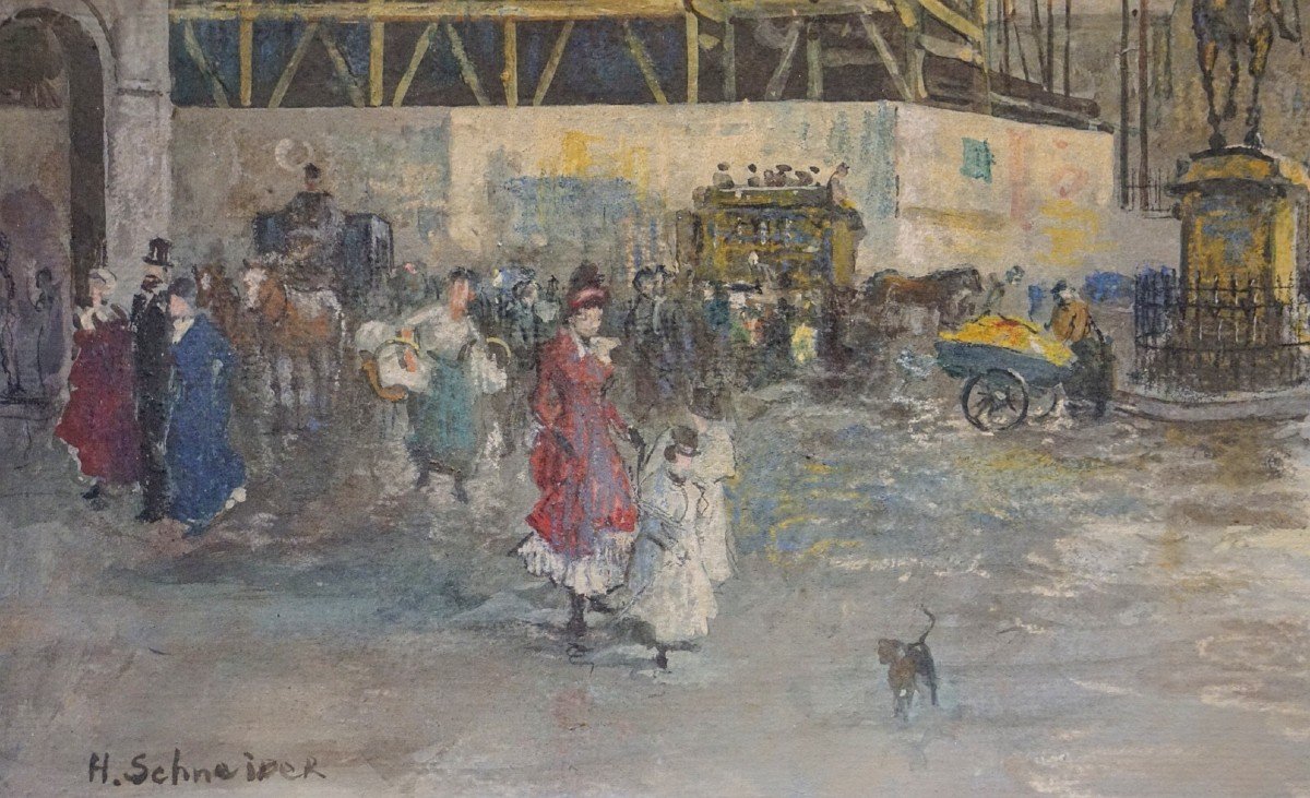 Paris / Circa 1880 / Reconstruction Of The Marsan Pavilion / Rue De Rivoli / Pastel & Watercolor-photo-6