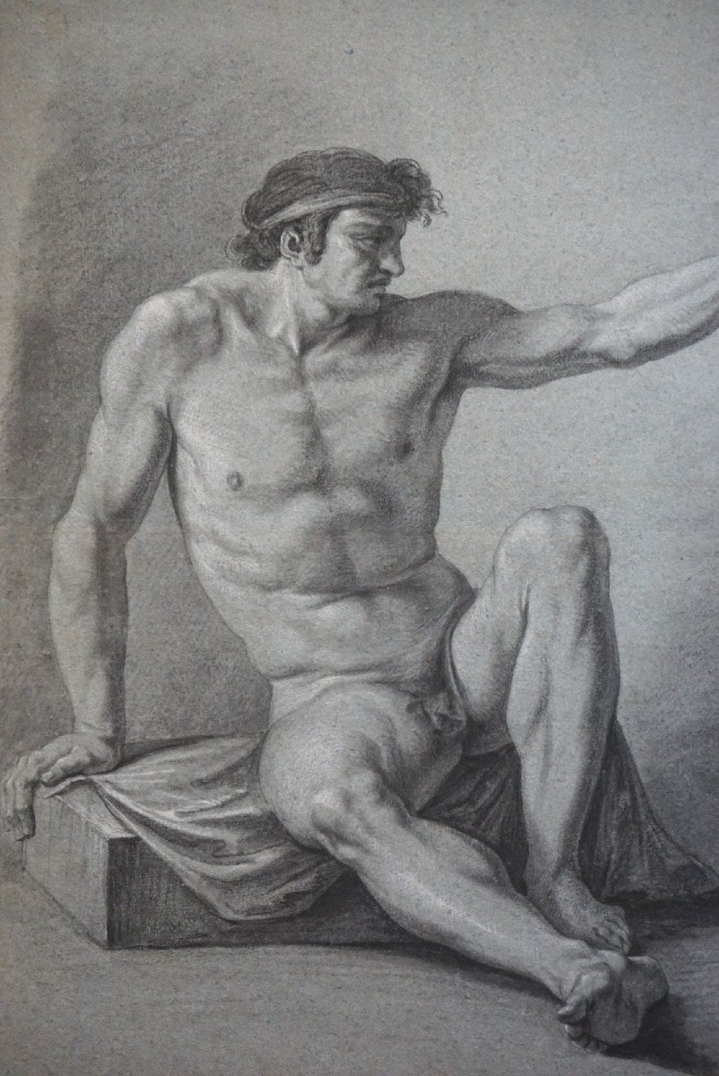 Man's Academy / 18th Century / French School / Charcoal-photo-3