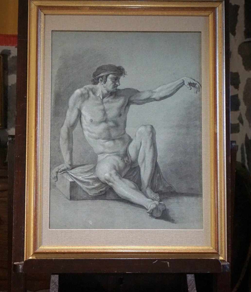 Man's Academy / 18th Century / French School / Charcoal-photo-6