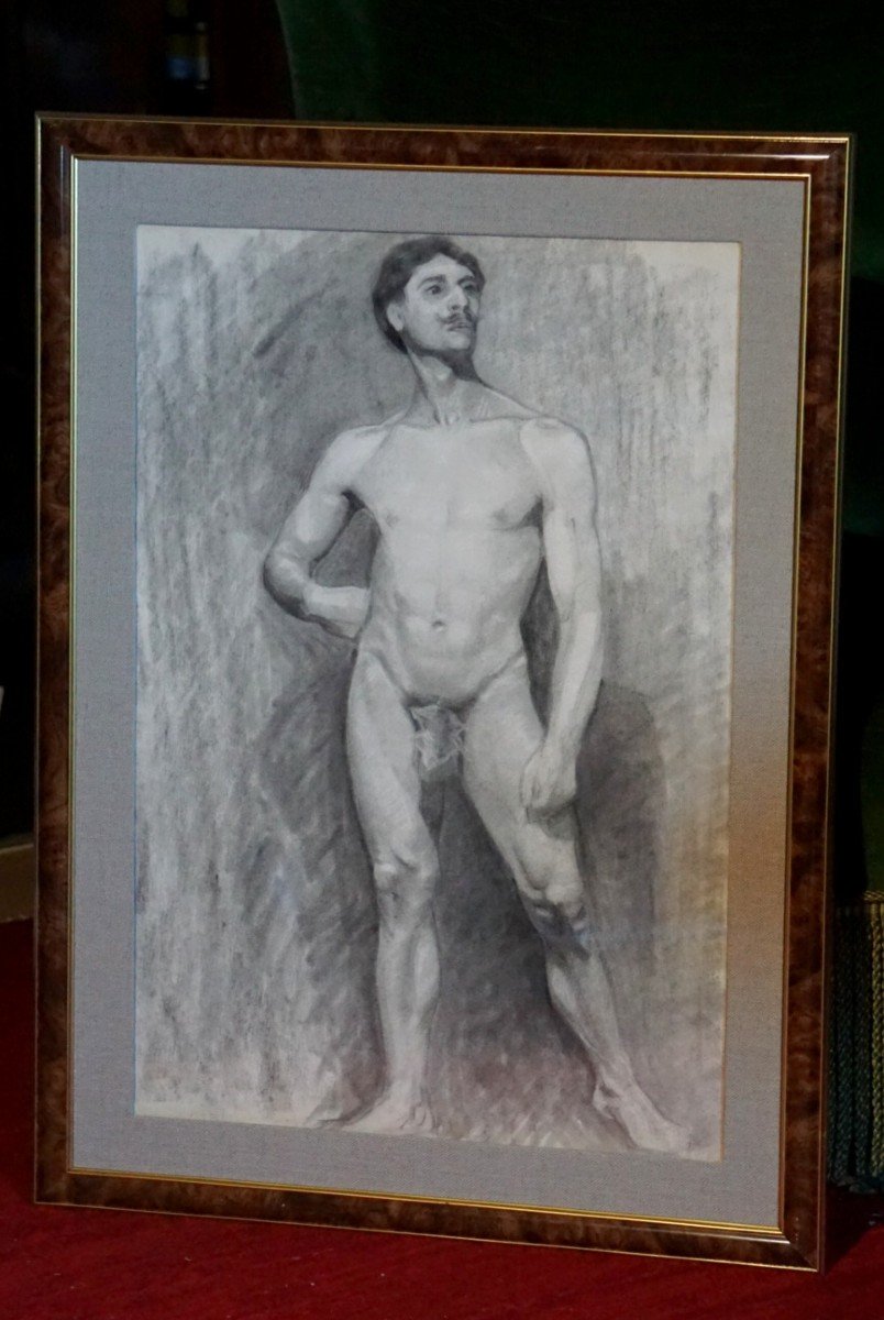 Man's Academy / 19th Century / French School / Charcoal-photo-2