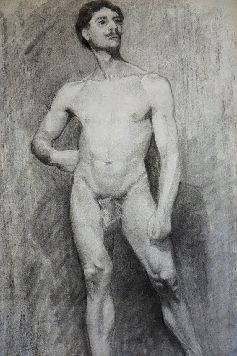 Man's Academy / 19th Century / French School / Charcoal-photo-4