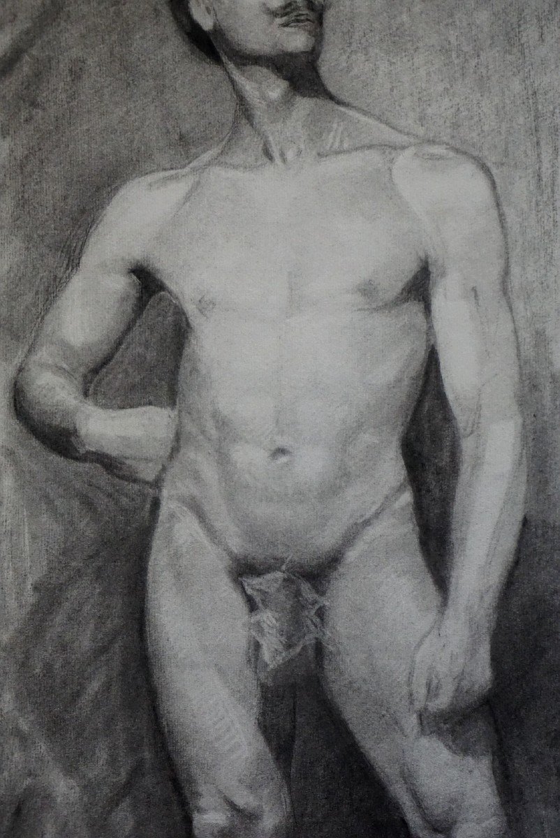 Man's Academy / 19th Century / French School / Charcoal-photo-4