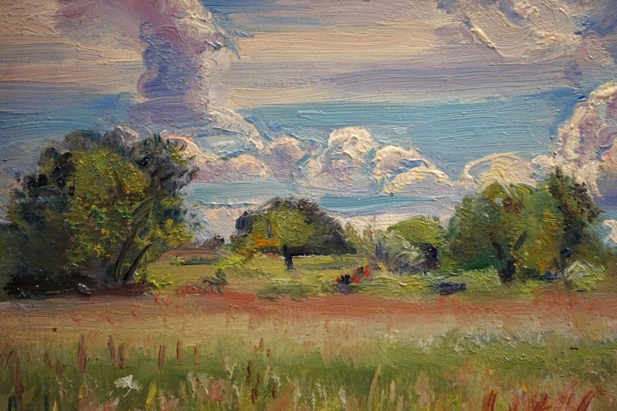 Country Landscape / André Vivrel (1886-1976) / Oil On Canvas Cardboard-photo-3