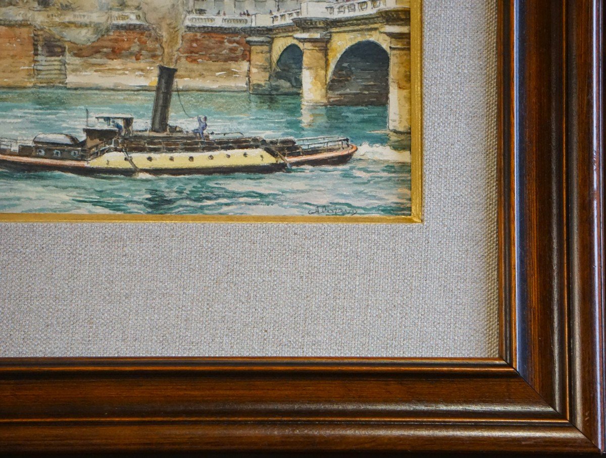 Paris / National Assembly And The Seine / 1930s / Gouache-photo-6