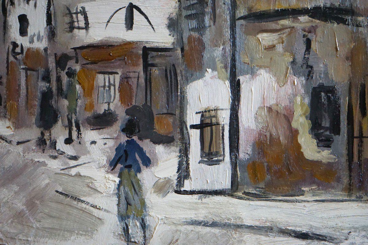 School Of Paris Circa 1940 / Entourage Of Gen Paul / Montmartre Under The Snow / Oil On Panel-photo-4