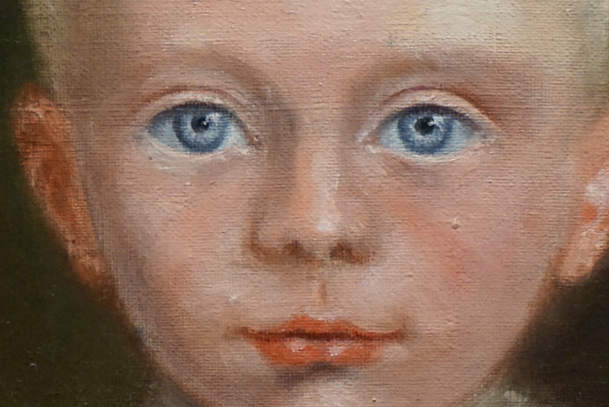 ÉCOLE FRANÇAISE / DATÉE 1891 / PORTRAIT D'ENFANT / huile sur toile -photo-1