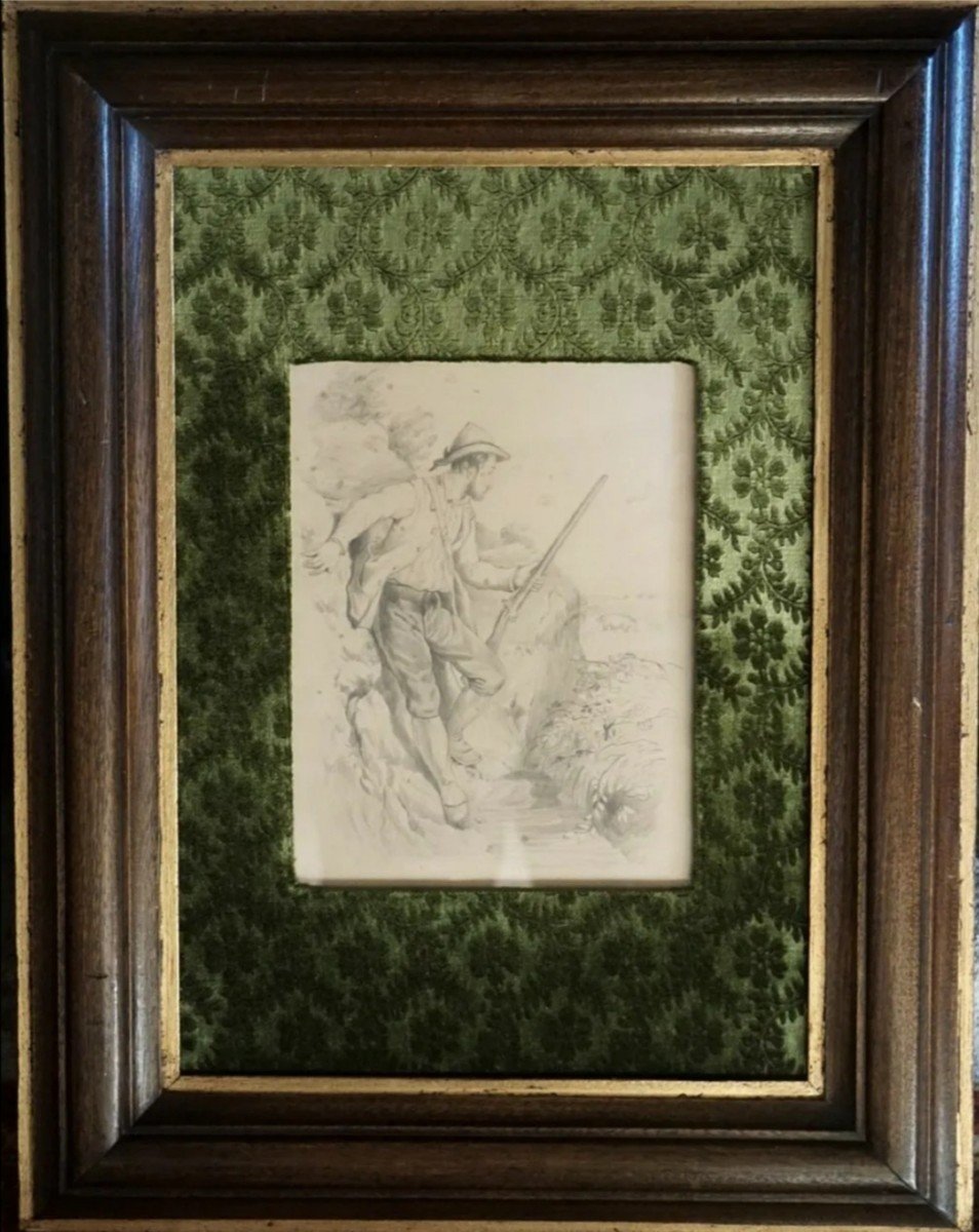 Hunting Scene/ First Half 19th Century/ Germanic School? / Drawing-photo-2
