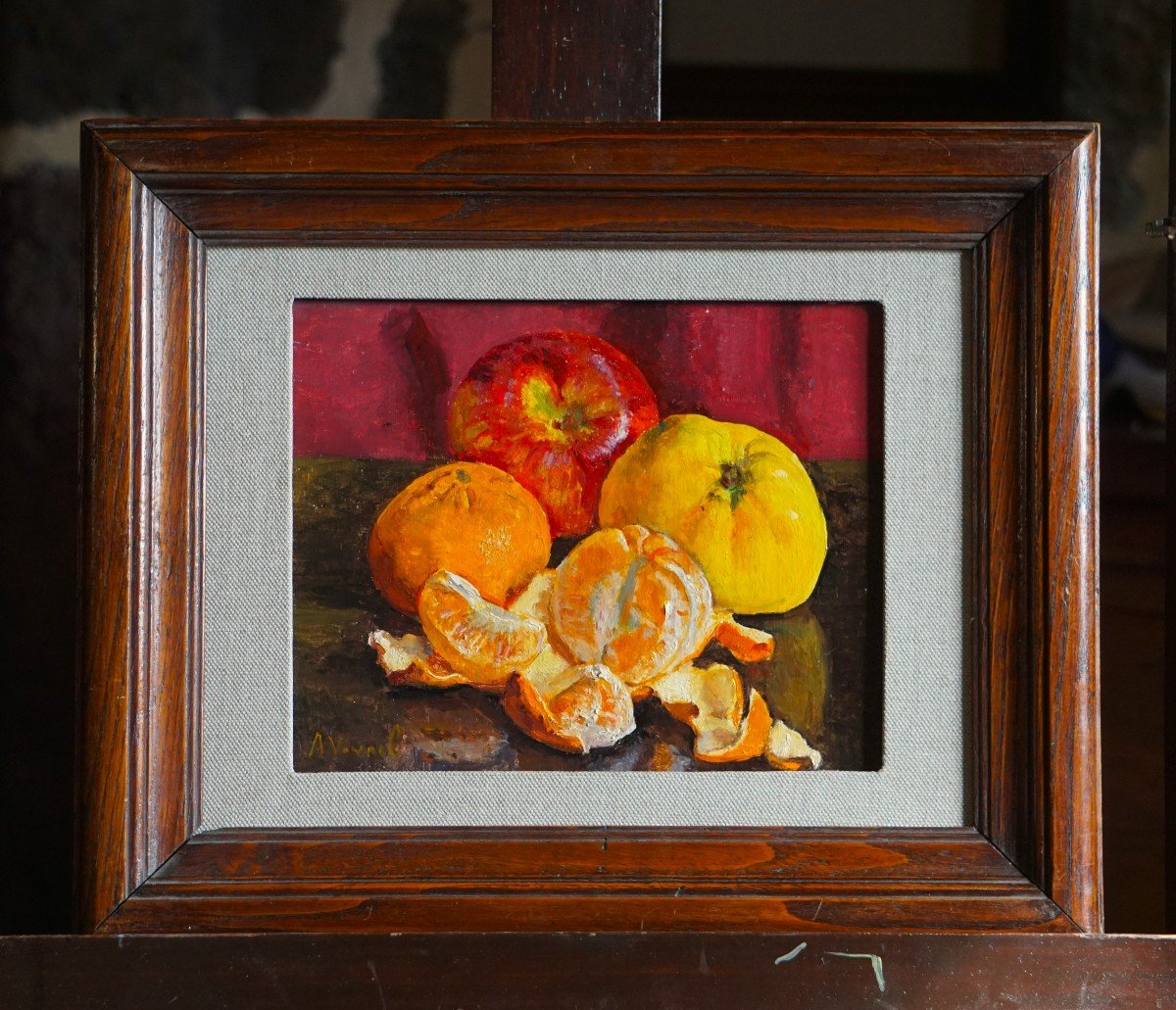 André-léon Vivrel (1886-1976) / Still Life With Fruits / Oil On Canvas Cardboard -photo-8
