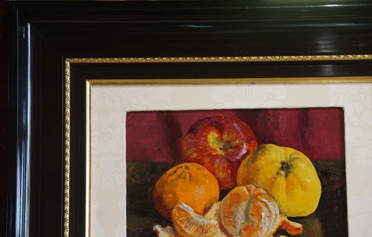 André-léon Vivrel (1886-1976) / Still Life With Fruits / Oil On Canvas Cardboard -photo-7