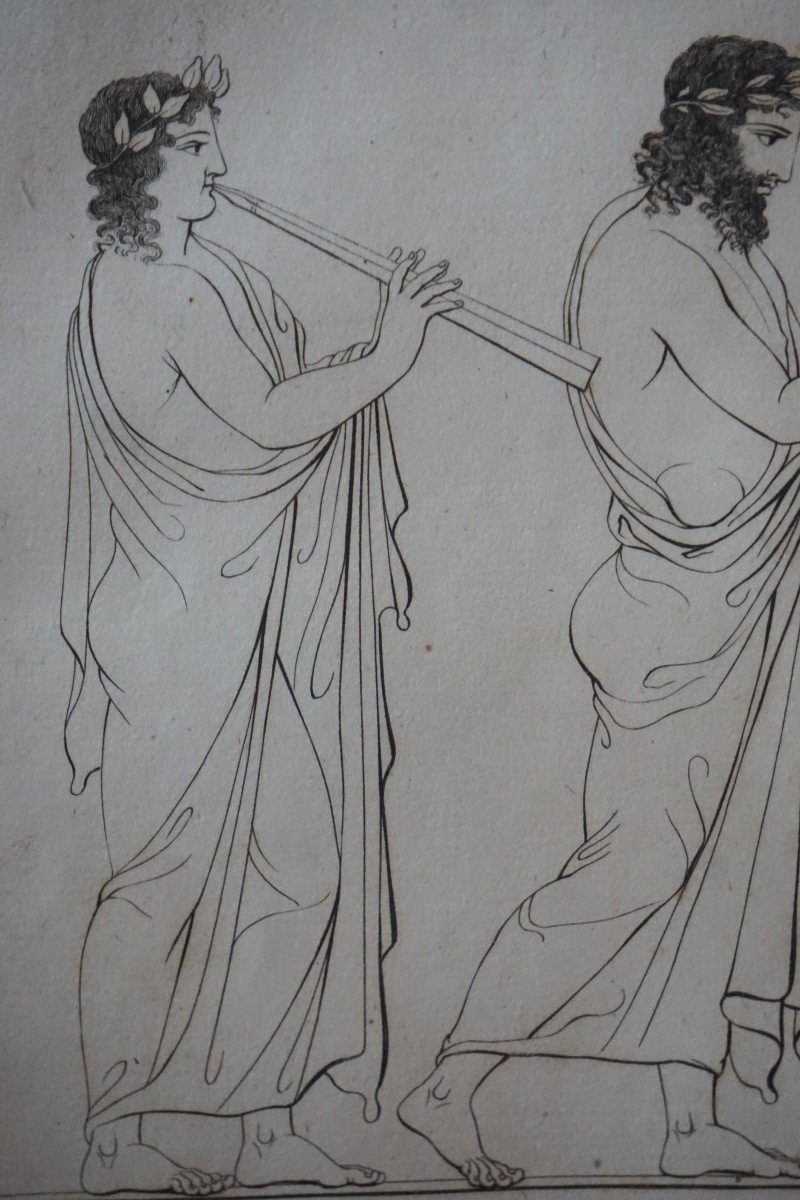 19th Century Engraving / Scene From Greco-roman Antiquity -photo-1