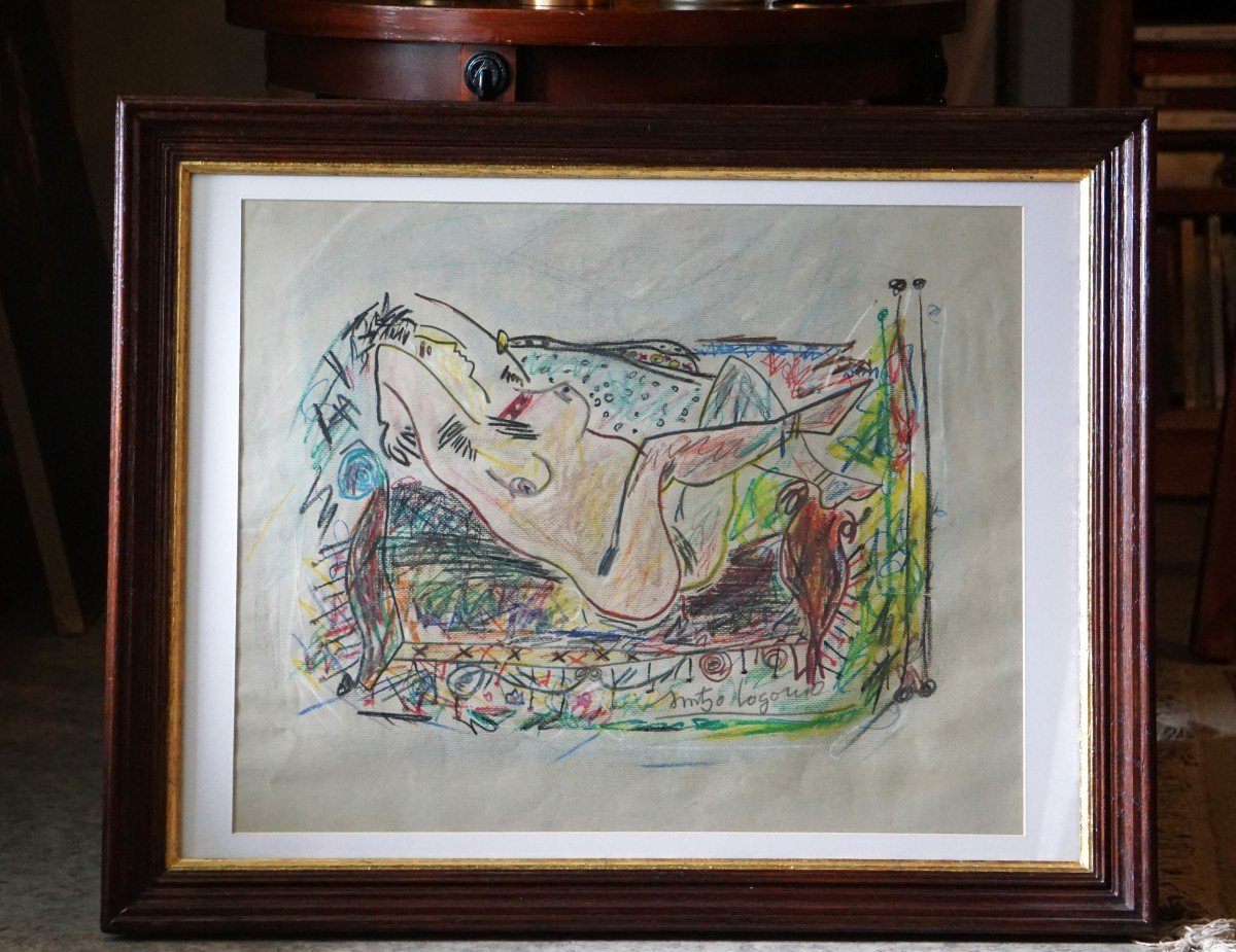 Lying Woman / Santiago Cogorno (1915-2001) / Drawing-photo-2