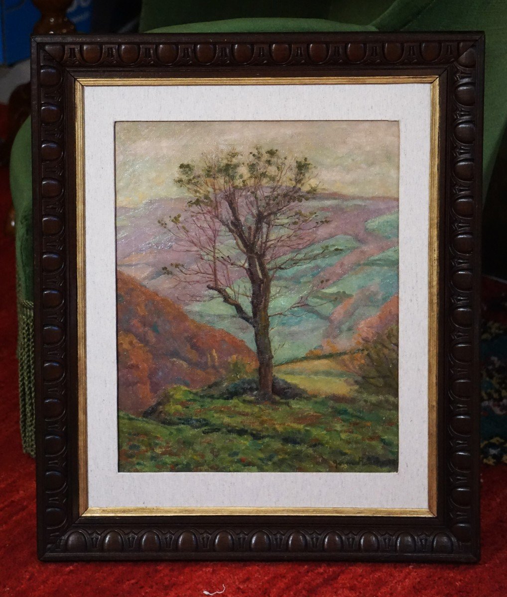 Cantal - Auvergne / Gorm Hansen (1886-1952) / Auvergnat Landscape / Oil On Canvas-photo-3