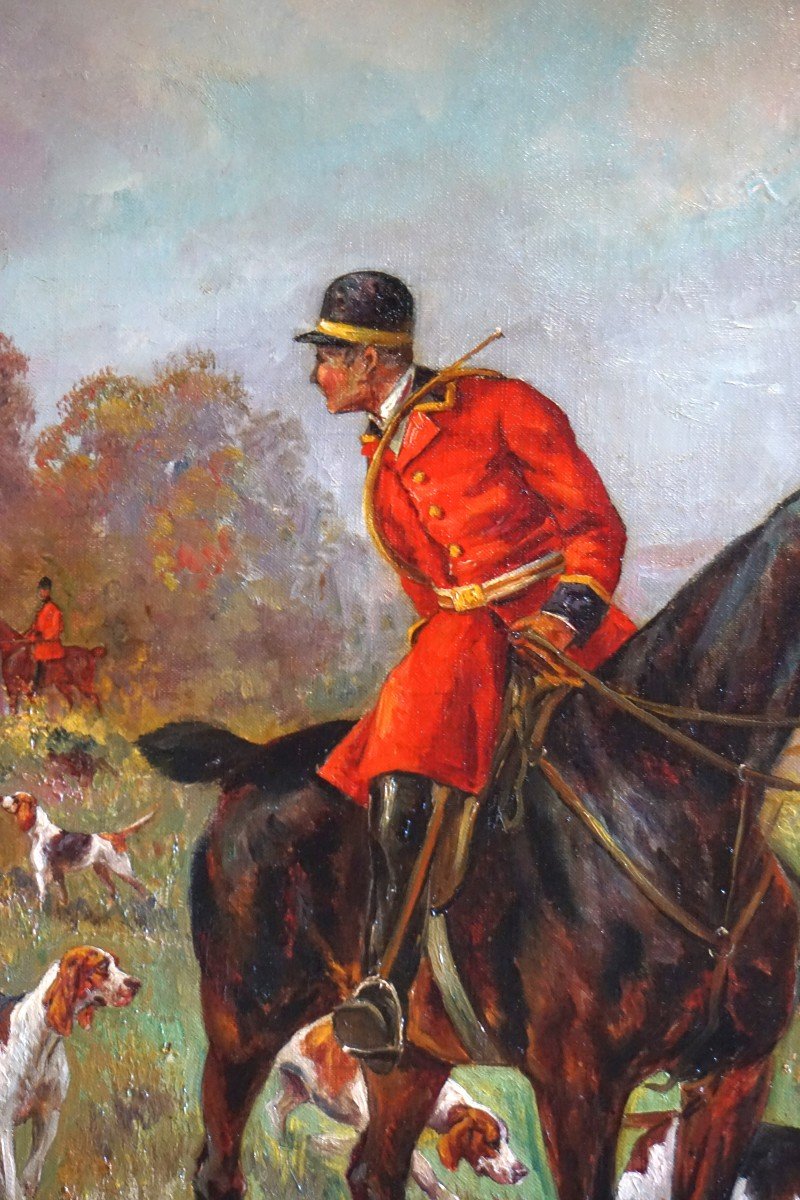 TRÈS IMPORTANTE CHASSE À COURRE / DATÉE 1896 / ÉCOLE ANGLAISE / WALTER REEVES -photo-4