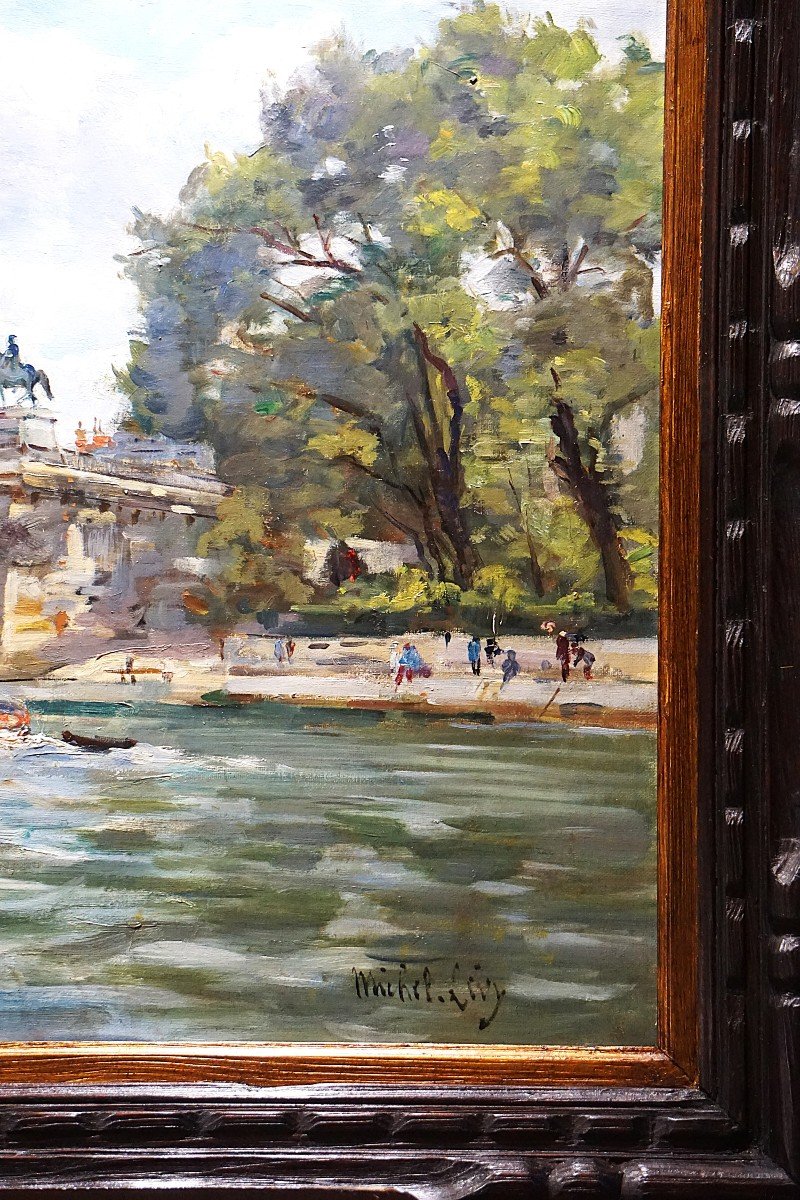 Paris Late 19th Century / Pont Neuf / Henri Michel-levy (1844-1914) / Oil On Canvas-photo-6